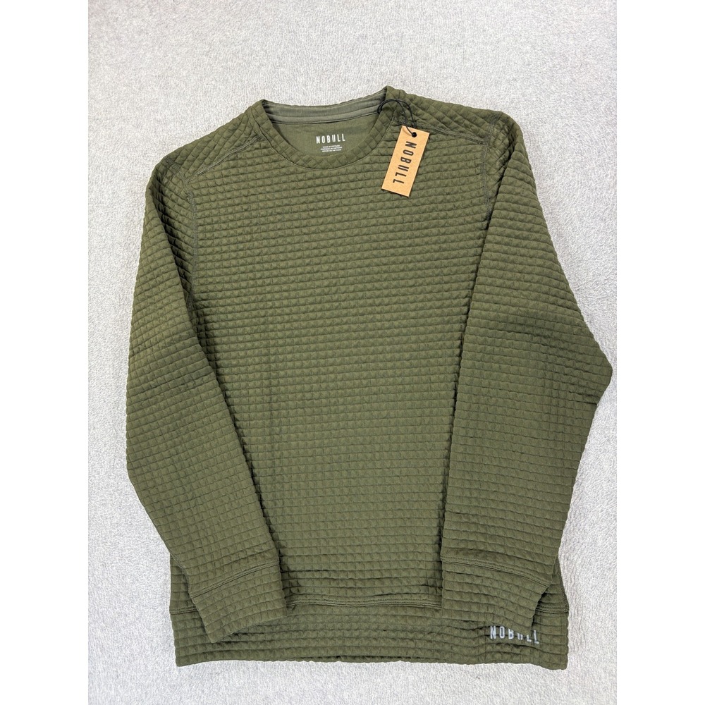 NWT NoBull Long Sleeve WAFFLE Crew Athletic Pullover (Women's Medium) Green